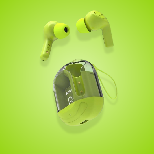 Crystal Portable LED Display Professional Clear Sound Wireless Earbuds